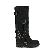 Dolce & Gabbana Black Calf Leather Bos Taurus Lace-Up Boots