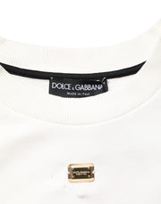 Dolce & Gabbana White DG Logo Crew Neck Sweatshirt Sweater