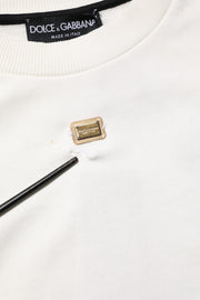 Dolce & Gabbana White DG Logo Crew Neck Sweatshirt Sweater