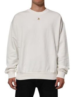 Dolce & Gabbana White DG Logo Crew Neck Sweatshirt Sweater
