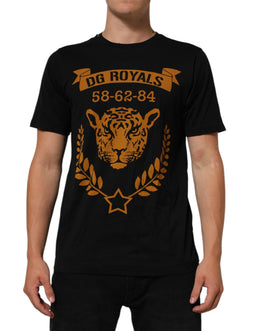 Dolce & Gabbana Black DG Royals Cotton Crew Neck Men T-shirt