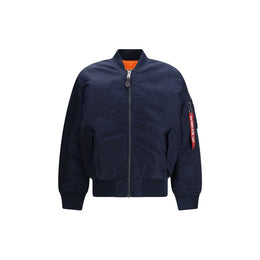 ALPHA INDUSTRIES Blue Nylon Bomber