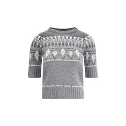 Ermanno Scervino Gray Cashmere Sweatshirt
