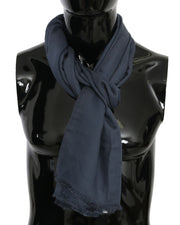 Dolce & Gabbana Modal Navy Blue Neck Wrap Men Shawl Scarf