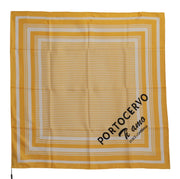 Dolce & Gabbana Yellow White Silk Striped Square Wrap Scarf