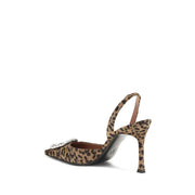 Amina Muaddi Multicolor Silk High Heel Pumps