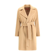 Max Mara Beige Fleece Wool Coat