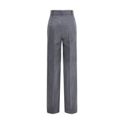 Max Mara Gray Fleece Wool Casual Pants