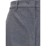 Max Mara Gray Fleece Wool Casual Pants
