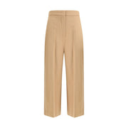 Max Mara Beige Fleece Wool Casual Pants