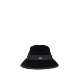 Valentino Garavani Black Cotton Fedora