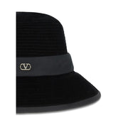Valentino Garavani Black Cotton Fedora