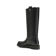 Fendi Black Calf Leather Bos Taurus Ankle Boots