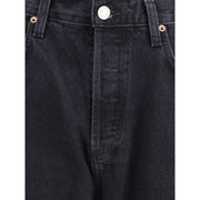 Agolde Black Cotton Straight-Leg Jeans