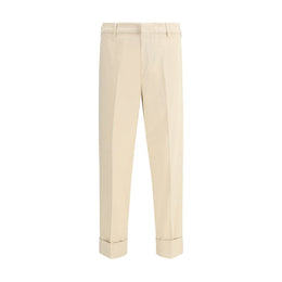 Cruna Beige Cotton Casual Pants