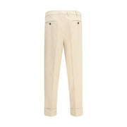 Cruna Beige Cotton Casual Pants