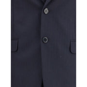 Prada Blue Fleece Wool Two-Piece Suit
