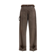 Darkpark Brown Cotton Casual Pants