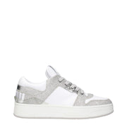 Jimmy Choo White Leather Low Top Sneakers