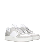 Jimmy Choo White Leather Low Top Sneakers