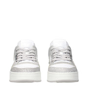 Jimmy Choo White Leather Low Top Sneakers