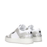 Jimmy Choo White Leather Low Top Sneakers