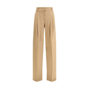 Max Mara Beige Fleece Wool Casual Pants