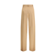 Max Mara Beige Fleece Wool Casual Pants