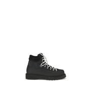 Diemme Black Calf Leather Bos Taurus Lace-Up Boots