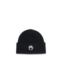 Marine Serre Black Merino Wool Beanie