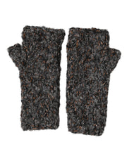Dolce & Gabbana Gray Virgin Wool Knitted Fingerless Men Gloves