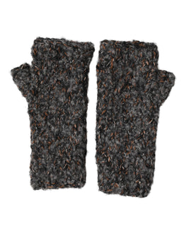 Dolce & Gabbana Gray Virgin Wool Knitted Fingerless Men Gloves