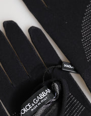 Dolce & Gabbana Black DG Logo Cotton Hands Mitten Men Gloves