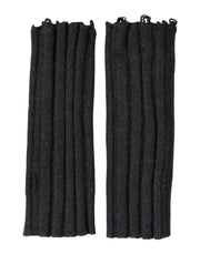 Dolce & Gabbana Black Virgin Wool Knitted Fingerless Gloves