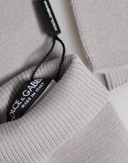 Dolce & Gabbana Gray Virgin Wool Knitted Fingerless Men Gloves
