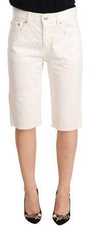 Maison Margiela White Mid Waist Knee Length Bermuda Shorts