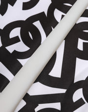 Dolce & Gabbana Black White DG Logo Elbow Length Mitten Gloves