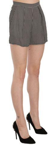 Elisabetta Franchi Black and White Checkere Stretch Skirt