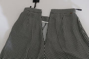 Elisabetta Franchi Black and White Checkere Stretch Skirt