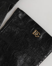 Dolce & Gabbana Black Polyester Elbow Length Mitten Gloves