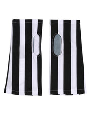 Dolce & Gabbana Black White Nylon Fingerless Wrist Length Gloves