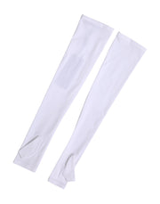 Dolce & Gabbana White Nylon Fingerless Elbow Length Women Gloves