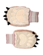 Dolce & Gabbana Brown Acrylic Knitted Fur Wrist Mitten Gloves