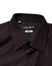 Dolce & Gabbana Brown Cotton LongSleeve MARTINI Dress  Shirt