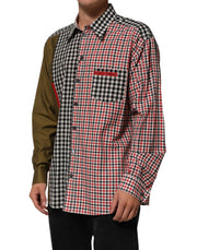 Dolce & Gabbana Multicolor Cotton Collared Checkered Shirt