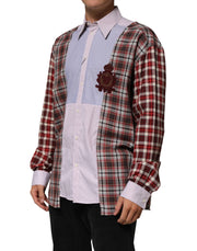 Dolce & Gabbana Multicolor Cotton Collared Checkered Shirt