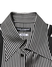Dolce & Gabbana Black White Stripes Men MARTINI Dress Shirt