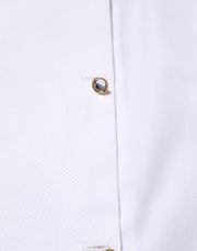 Dolce & Gabbana White Cotton Collared Bib GOLD Dress Shirt