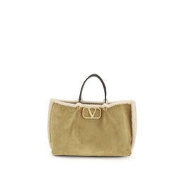 Valentino Garavani Beige Calf Leather Bos Taurus Shoulder Bag