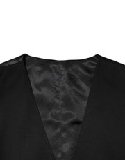 Dolce & Gabbana Black Polyester Dress Formal Waistcoat Vest